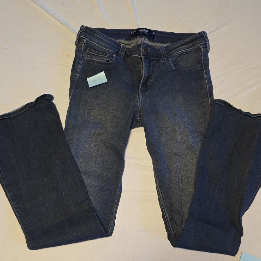 Hollister Blue Boot Cut Jeans with Faded Detailing